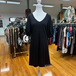 Velvet by Graham & Spencer Anthropologie Black V-Neck Mini Dress